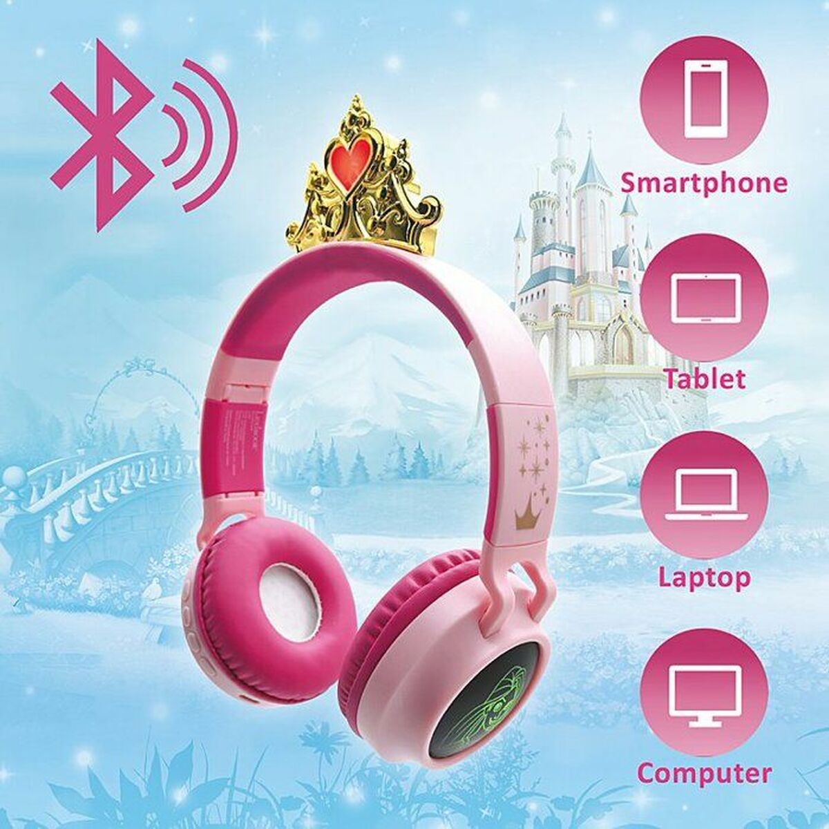 Lexibook Bluetooth Headphones Lexibook Hpbt015Dp Disney Princess Pink