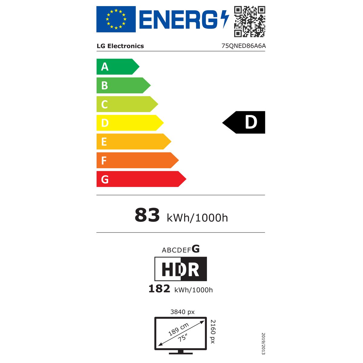 Lg Smart Tv Lg 75Qned86A6A 75 75" 4K Ultra Hd Led Hdr Lcd Amd Freesync Qned (Refurbished A)