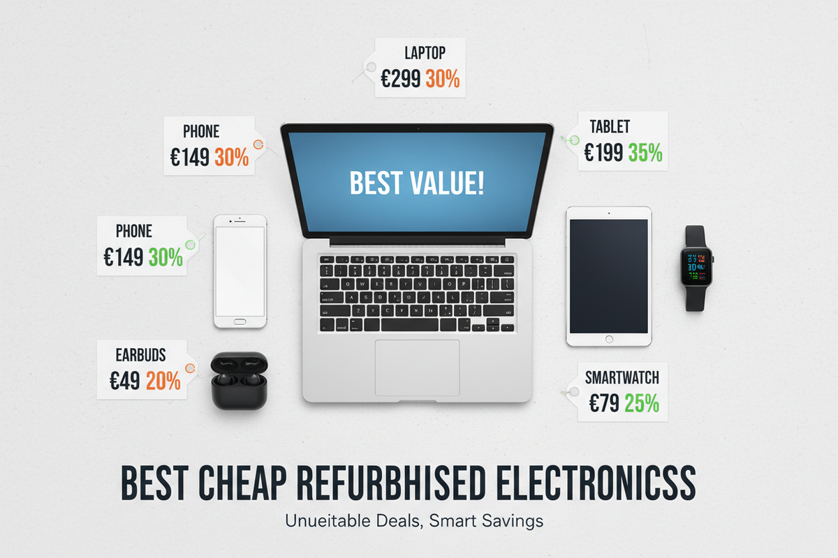 Beste Goedkope Gereviseerde Elektronica in Europa 2026 – Slimme Deals voor Telefoons, Laptops, TV's & Gaming