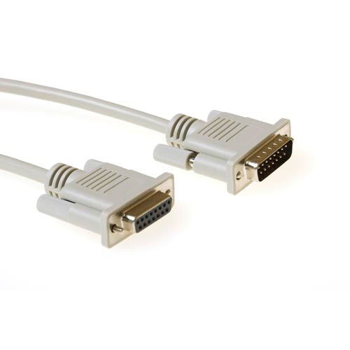 1.8 Metre Serial 1:1 Connection Cable 15 Pin D-sub Male - 15 Pin D-sub Female