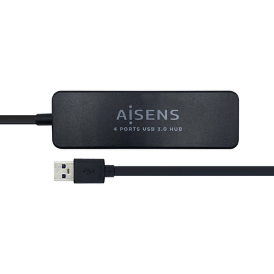 Aisens Hub USB 3.0 - Type a Male a 4XTIPO a Female - 30CM - Black — image 1