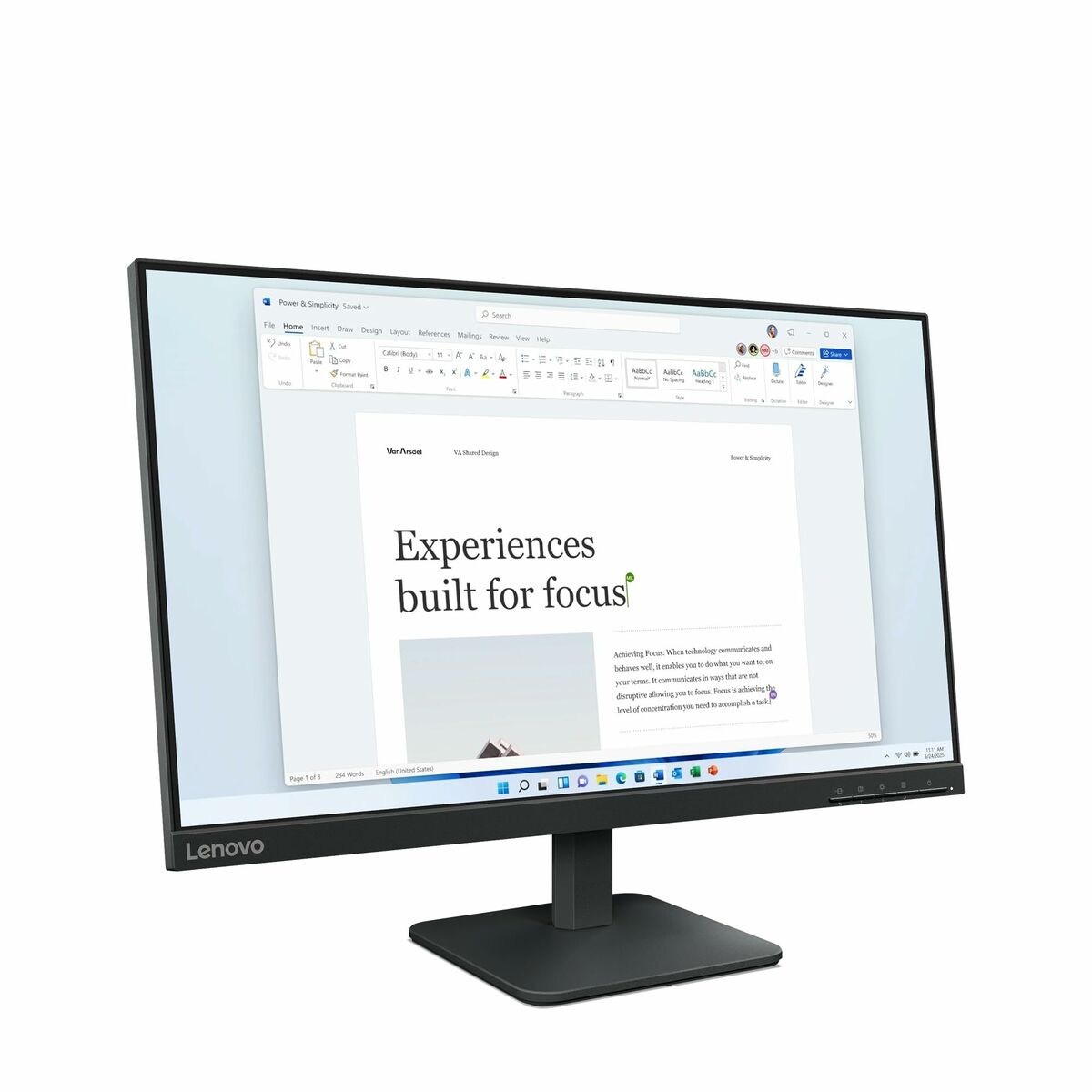 Lenovo Monitor Lenovo 68C2Kac1Eu Full Hd 24" 23,8"