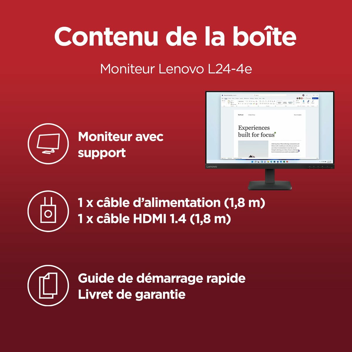 Lenovo Monitor Lenovo 68C2Kac1Eu Full Hd 24" 23,8"