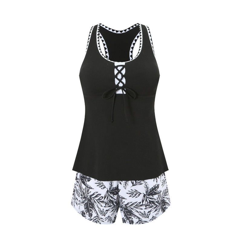 Womens Tank-top Top And Bikini Bottoms Two-piece Swimsuit Set