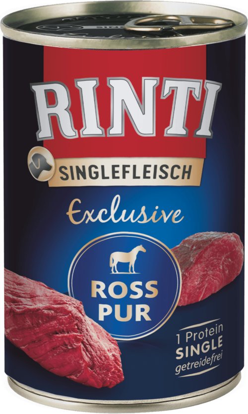 Rinti Singlefleisch Exclusive Horse - Comida Húmeda Perros - 400G