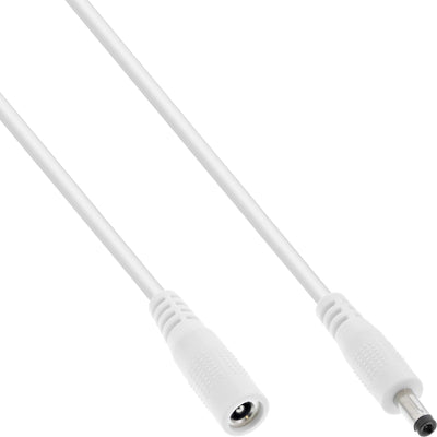Inline Cable Extensión Cc , Plug Cc Male/Female 4,0X1,7MM, White 3M — image 1