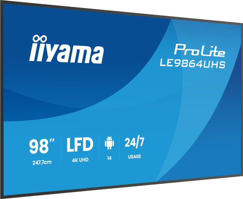 Iiyama LE9864UHS-B1AG Screen Señalización Screen Plana Señalización Digital 2,49M (98) Wi-Fi 500 Cd M² 4K Ultr