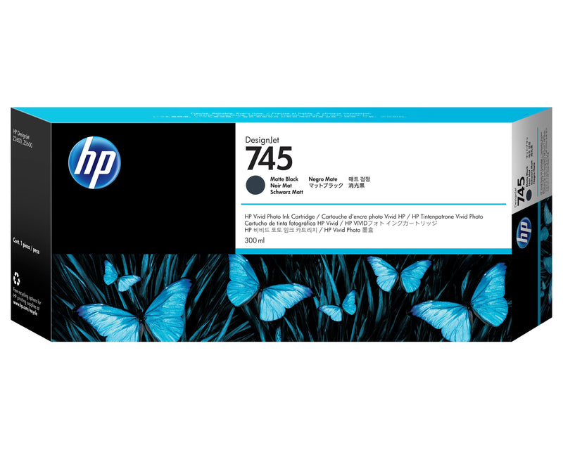 HP Genuine Ink 745 300ML Black Matte Genuine Designjet Z2600 Postscript, Z5600 Postscript