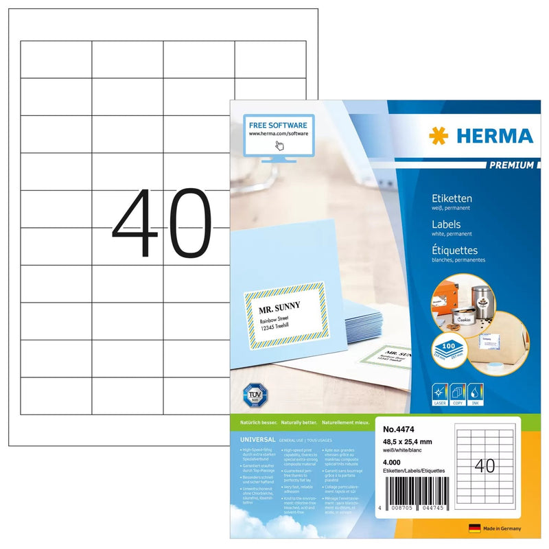 Herma 4474 Label Printer White Label Printer Self-adhesive