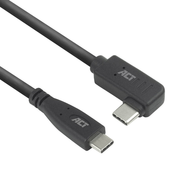 USB 3.0 10Gbps 60W USB Type-c® (straight) To USB Type-c® (left Right Angled) Cable 2 Meters