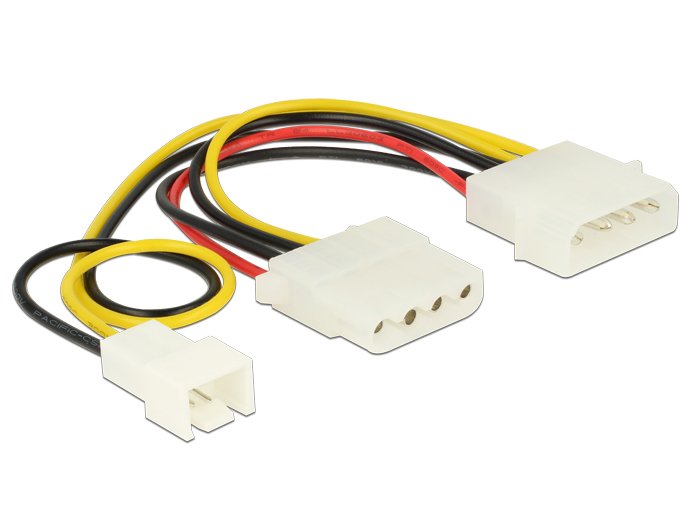 Delock 83658 Cable Power Molex Male 1 X Molex Female + 1 X 3 Pines Male Fan 14CM