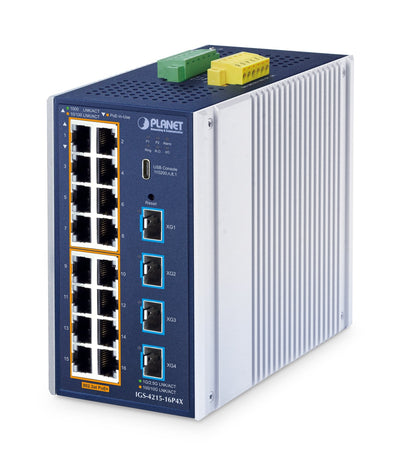 Planet Industrial L2 + 16-PORT Managed Switch IGS-4215-16P4X — image 1