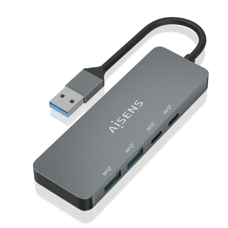 Aisens Hub USB 3.2 GEN2 10G Usb-a, USB-A/M-2x USB-C/H-2x USB-A/H, Grey 15CM