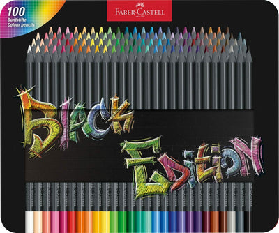 Faber Castell Pencils Colours Black Edition Box Metal 100 Surtidos — image 1