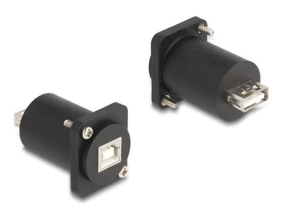 Delock 88110MÓDULO Type-d USB 2.0 Tipo-b Female a Tipo-a Female With Screws Black — image 1