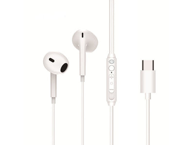 Conceptronic Headphone Intrauditivo USB-C BRENDAN02W 1.2M Microphone Controles Colour White — image 1