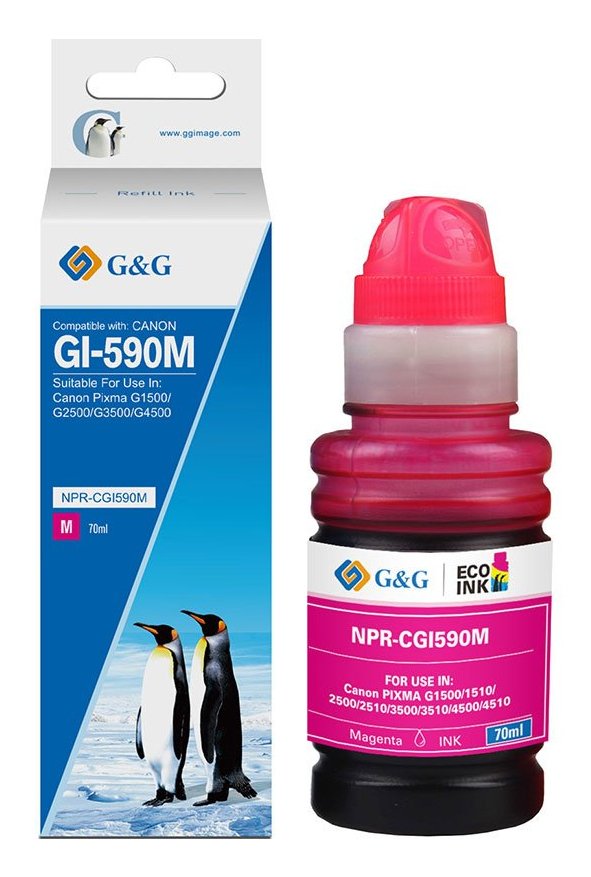 G&g Cartridge Canon GI-590M/1605C001 Recarga-magenta (70ML)