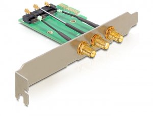 Delock Card Pci Express Slot Mini PCIE + 3 Ports Rp-sma — image 1