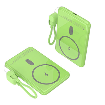 Leotec Powerbank 5000MAH LEPOWW20W5G 20W Wireless Green Includes USB Cable Type-c — image 1