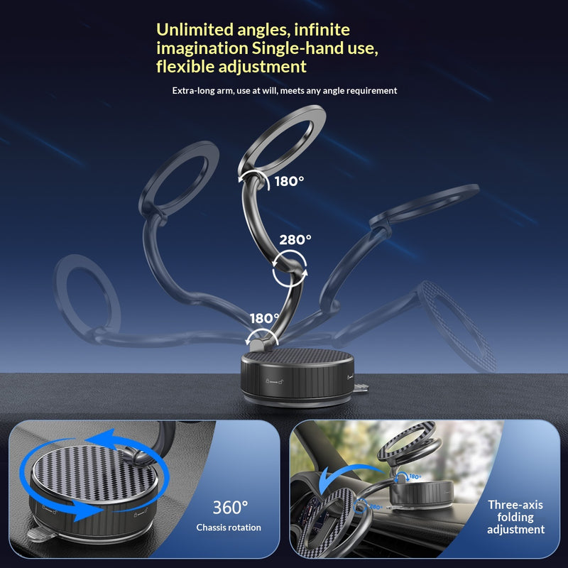 Vacuum Magnetic Adsorption Glue Suction Cup Car Phone Navigation Rotating Folding Stand