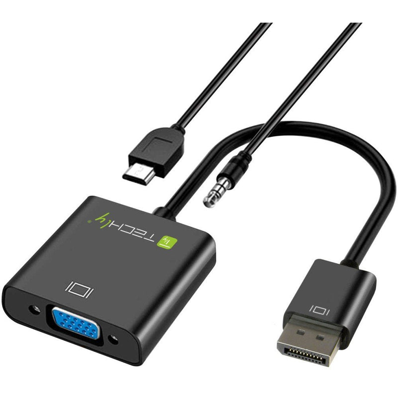 Techly HDMI - VGA + 3.5MM + Micro USB B M/F Black