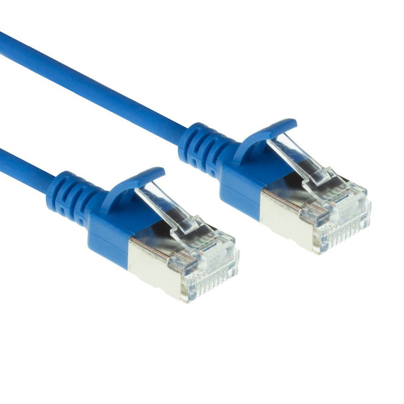 Blue 10 Meter Lszh U FTP CAT.6A Datacenter Slimline Patch Cable Snagless With RJ45 Connectors
