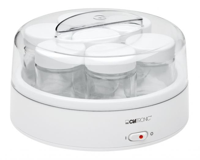 Clatronic Yogurtera, 7 Tarros (160ML), Cover Transparent White 15W Jm 3344