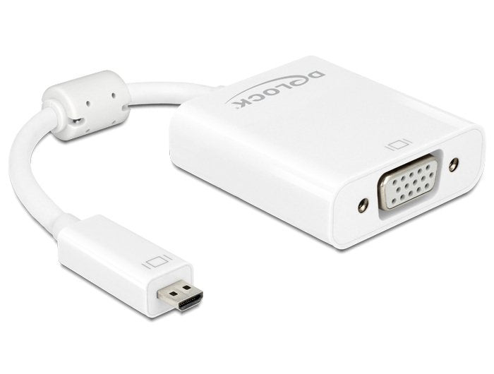 Delock Cable Adapter Micro Hdmi-d Connector Male VGA Connector Female With Audio White