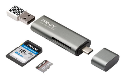 Pny Card Reader External USB Type-c microSD / SD / Connection USB a/H R-TC-UA-3N1E01-RB — image 1