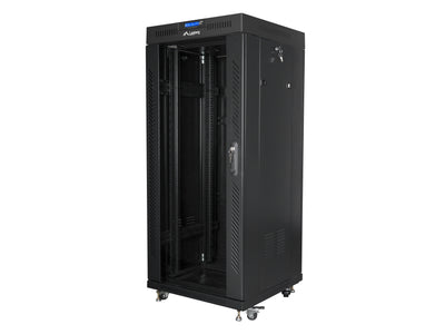 Lanberg Cabinet Independiente 19 Pulgadas Gabinete 27U 600X600 Door Glass LCD Paquete Flat Black — image 1