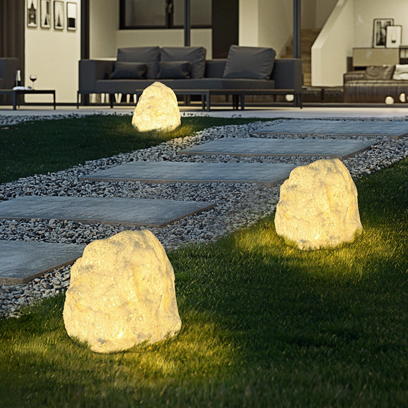 Outdoor Waterproof Courtyard Garden Villa Stone Resin Waterproof Floor Lamp