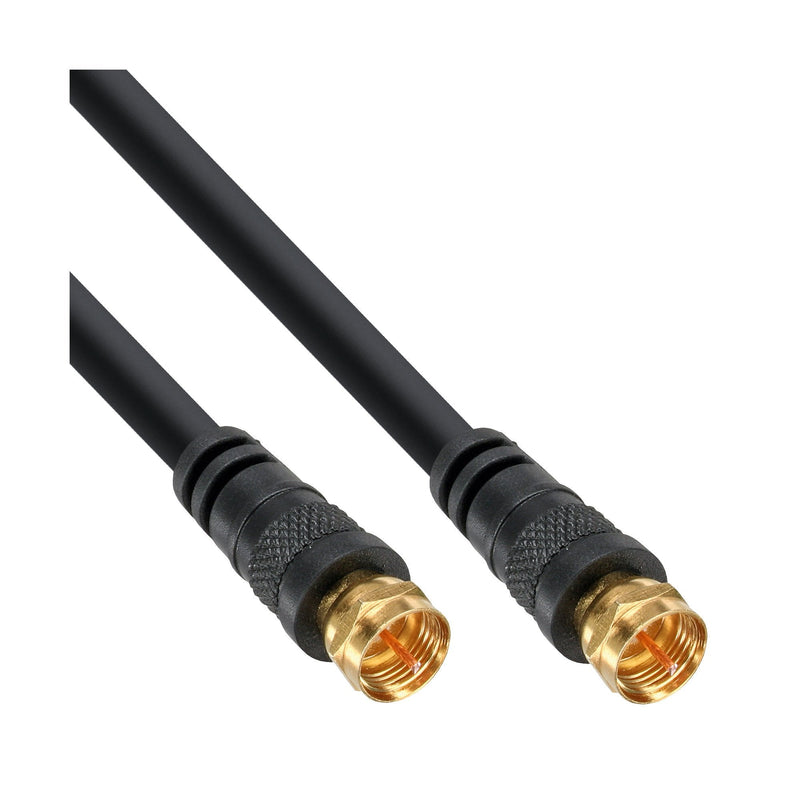 Inline Cable Sat Premium 2X Blindado 2X F-plug 85DB Black 1M