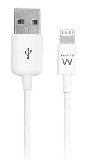 Ewent USB Cable Lightning- USB-A 2.0M White — image 1