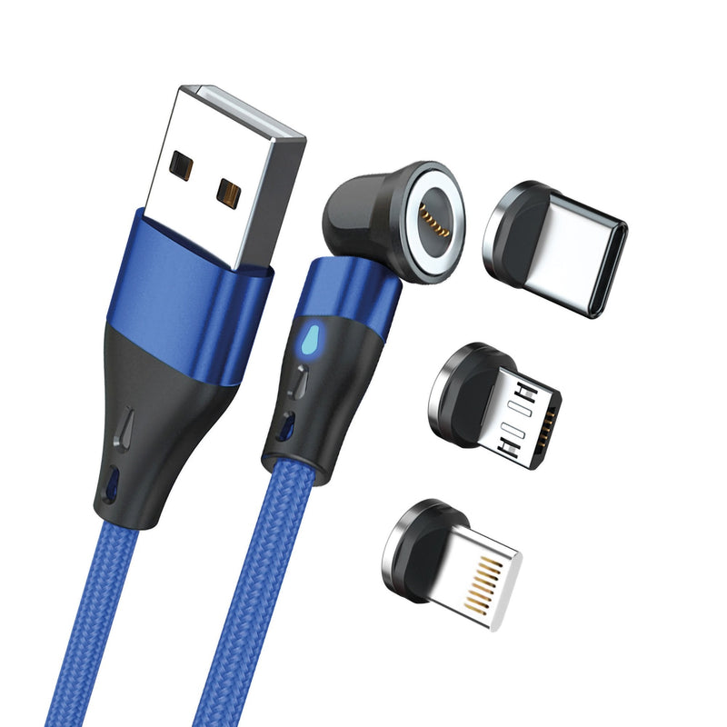 Realpower Magnetic Cable 3 AMP,2M, Blue With Adaptern