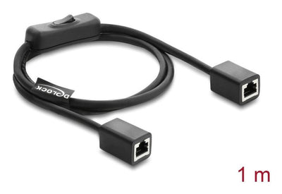 Delock RJ45 Cable Connector Female a Female With Switch CAT.6 F UTP 1M - Conmutación Network Black — image 1