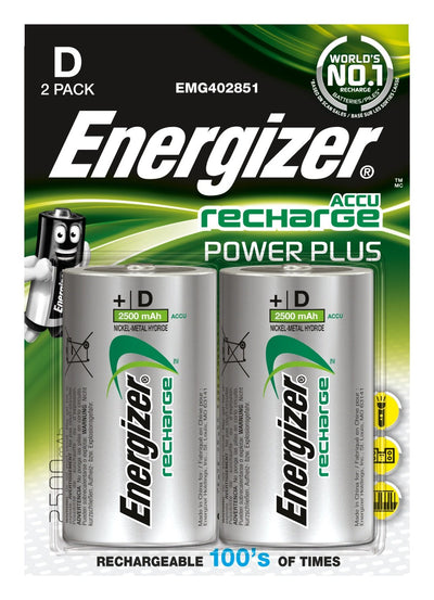 Energizer Power Plus Battery Rechargeable HR20 2500MAH BLISTER*2 — image 1