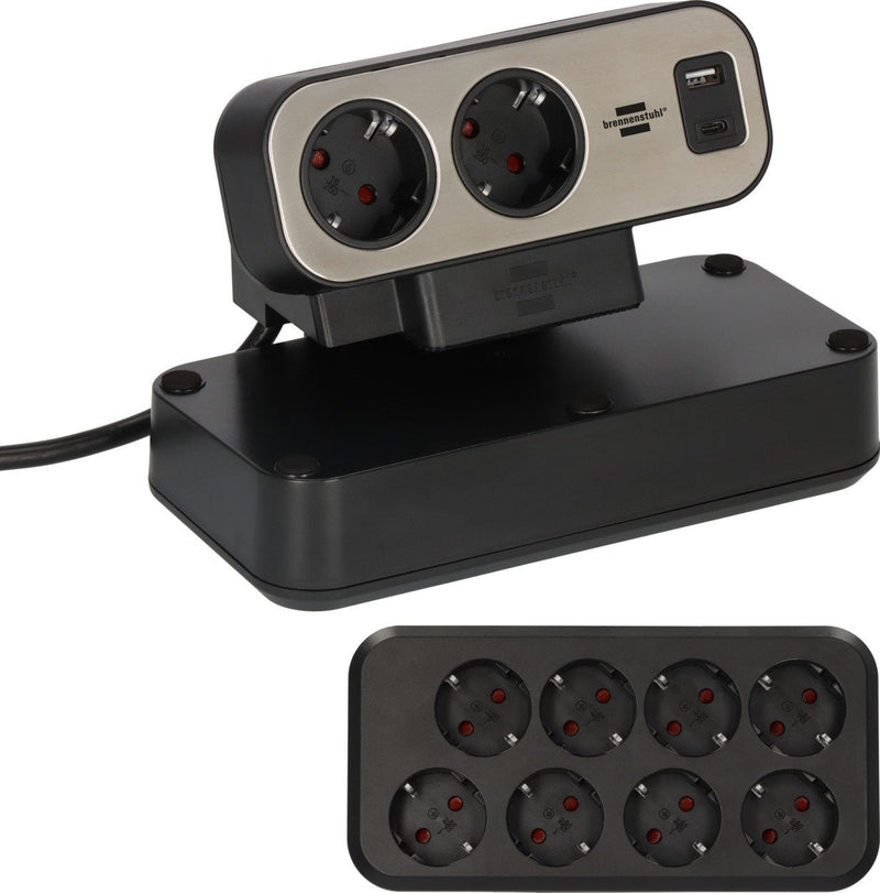 Brennenstuhl®estilo Power Strip Desktop Dúplex With Switch With USB C Power Delivery, 1x USB C And 1x USB a, 1