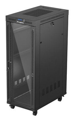 Lanberg Rack Cabinet 19 Free-standing 32U 600X1000 Flat Pack Glass Door LCD Black