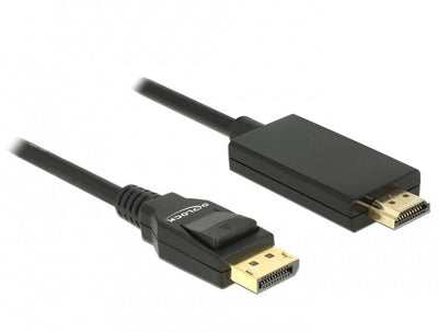 Delock Cable DisplayPort 1.2 Male Hdmi-a Male 1M Black 4K — image 1