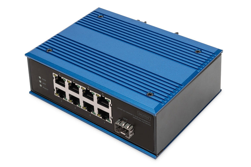 Digitus Switch Ind. 8-PORT 10 100 PoE Unmanaged Blue