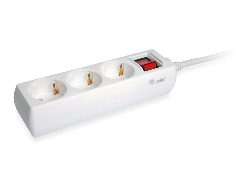 Equip Power Strip With 3 Sockets Network Cable 1.5 Metres And Button Apagado Encendido