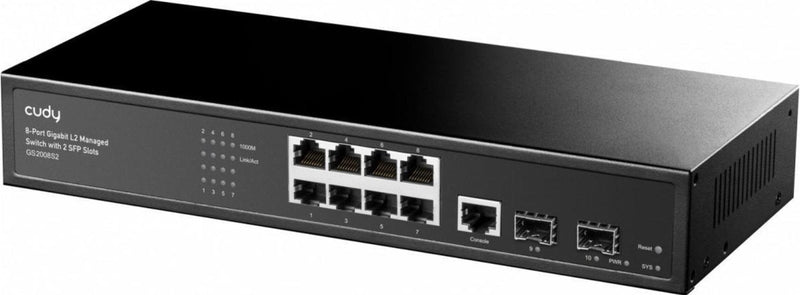 Switch GS2008S2 8-PORT Layer 2 Managed Giga -2 Sfp Slots, Enrackable