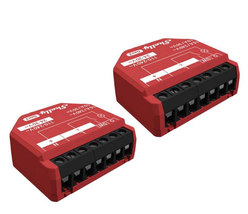 Shelly Relé 1PM GEN3 Pack 2 Max. 16A 1 Canal WLAN Bt