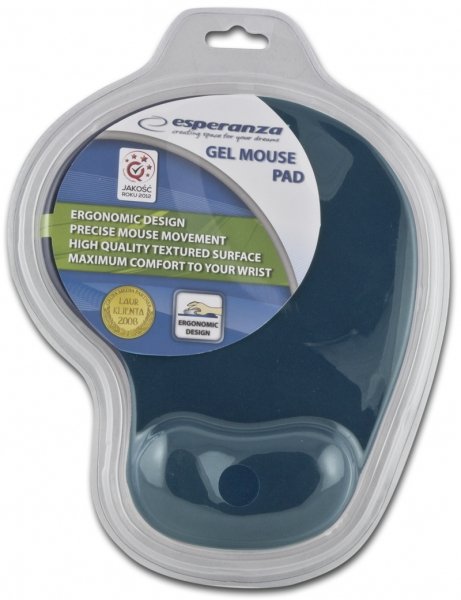 Esperanza Mouse Pad With Wrist Rest Gel EA137B 230 X 190 X 20MM Blue Blister — image 1