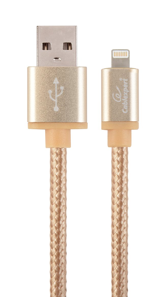Cable Trenzado Algodón 8 Pines With Connectors Metálicos, 1,8M, Colour Gold
