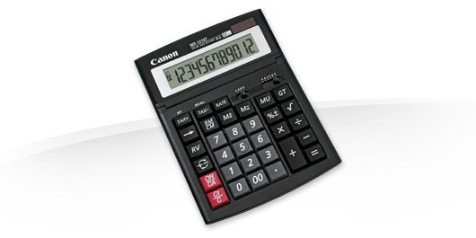 Canon WS-1210T Calculator Desktop 12 Dígitos Panel Solar Battery Black