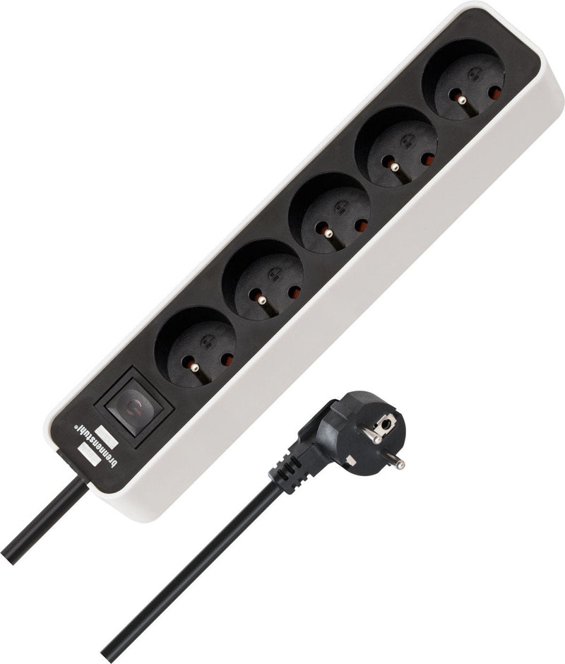 Brennenstuhl 1153254520 Base Múltiple 5M 5 Salidas AC Indoor Black White