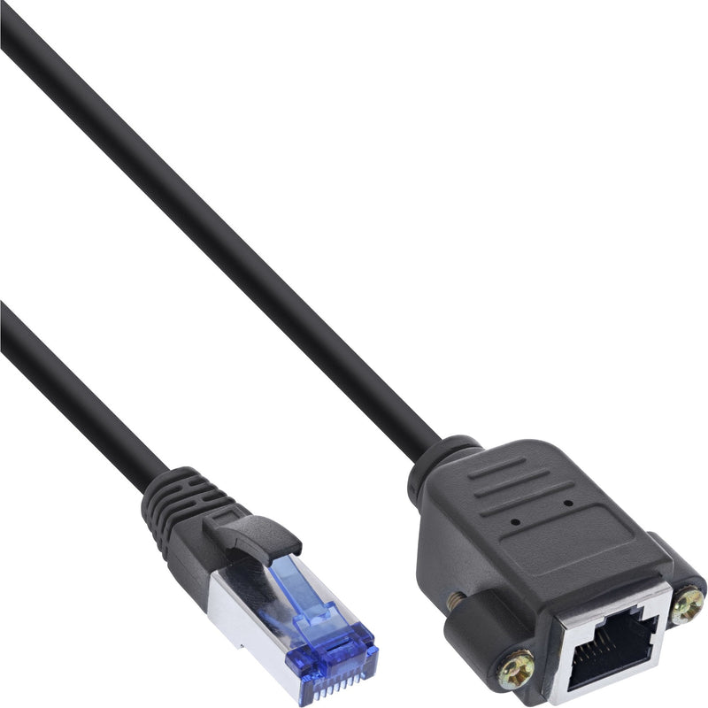 Inline Extensión Incorporada Network Cable , S/FTP (pimf), CAT.6A, Libre Halógenos, Cobre, Black 1M