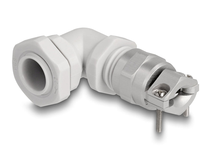 Delock 60592 Prensaestopas With Alivio Voltage And Protection Contra Flexión Ángulo 90 ° PG9 Grey