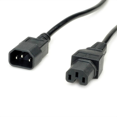 Value Cable Power IEC320 C14 Connector Male - C15 Connector Female H05RN-F, Black 3M — image 1